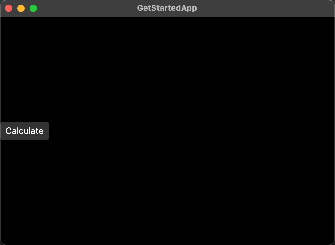 A screenshot of an app running in a window, with the button aligned left.