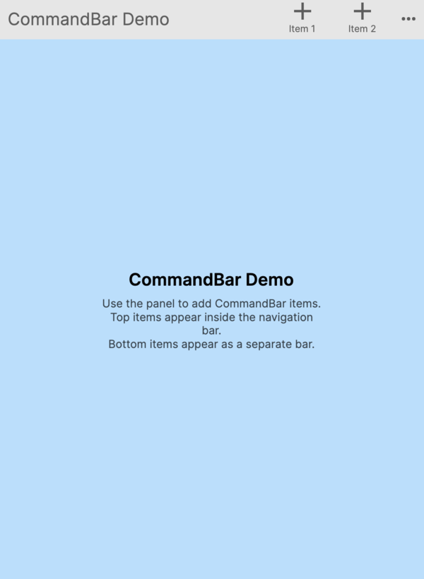 ContentPage with a top command bar