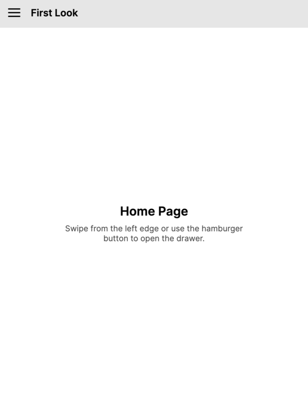 DrawerPage with the drawer closed