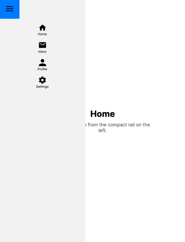 DrawerPage compact mode expanded
