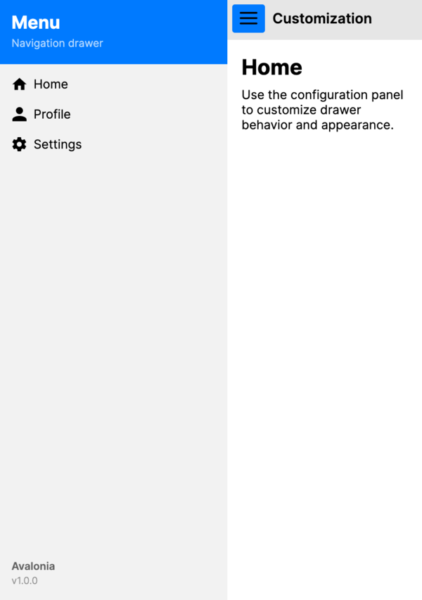 DrawerPage with header and footer
