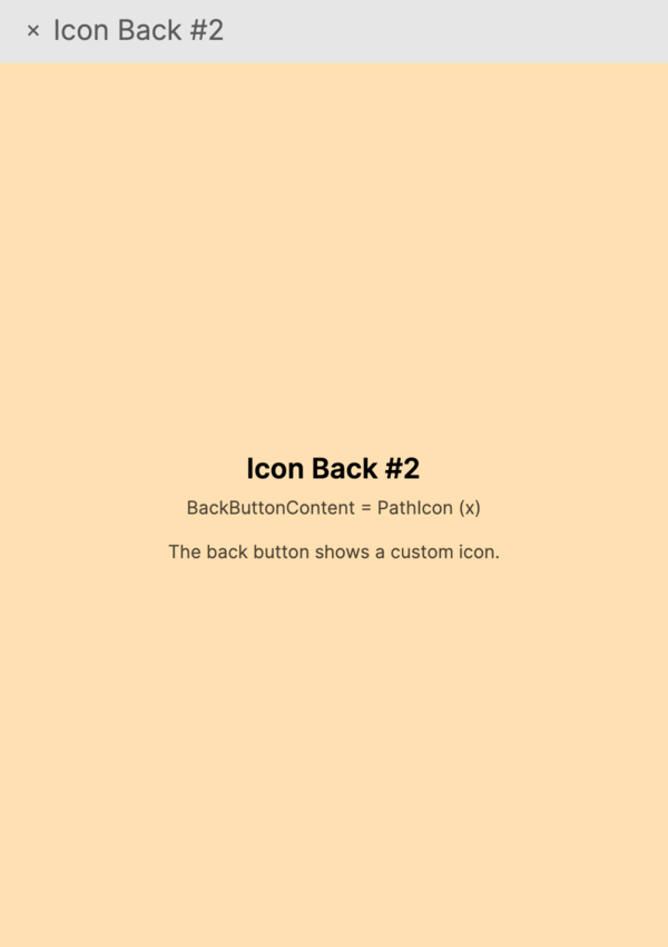 NavigationPage with custom back button content